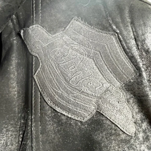 La Matta Vintage Leather Bomber Jacket Double Breasted Sheepskin Italy Patch 80s